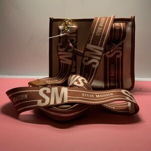 NEW STEVE MADDEN cream brown crossbody bag